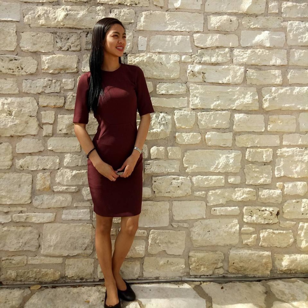H&M Burgundy open back dress